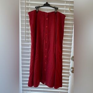 Vintage Rust Red Maxi Midi Skirt